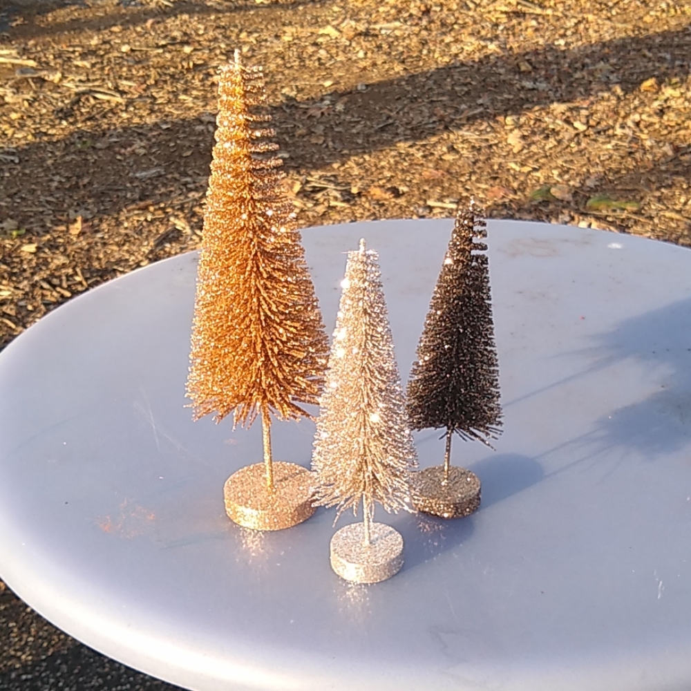 Inscha Deko Handwerk German glitter Xmas trees